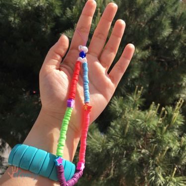 Renkli Boncuk Telefon Charmı